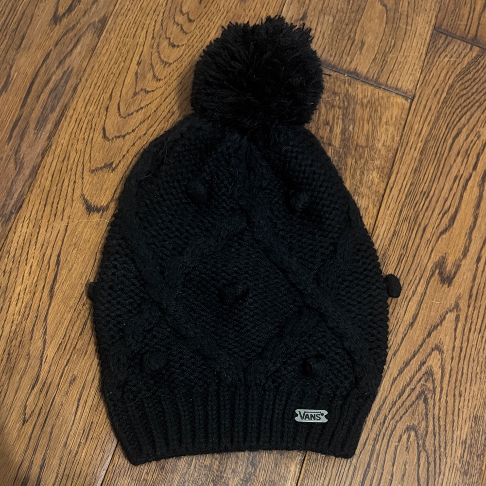 Vans Black Knit Pom-Pom Beanie